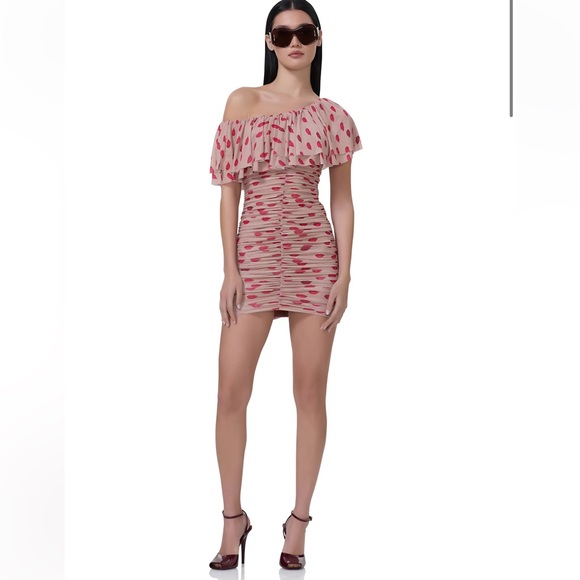 NWT AFRM Vivian Mini Dress Almond Kiss - Picture 2 of 6
